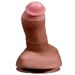 Большой фаллоимитатор с мошонкой на присоске OYO - Dildo Double Layer Silicone YQW-015 (длина 22 см, диаметр 5 см) - мініатюра 2