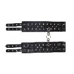 Оковы Leather Double Fix Leg Cuffs, Black - мініатюра 2