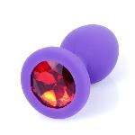 Силиконовая анальная пробка Boss Series - Jewellery Purple Silicon PLUG Small Red S - мініатюра 2