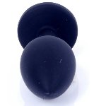 Анальная пробка черная с камнем Plug-Jewellery Black Silicon PLUG Medium- Pink Diamond - мініатюра 2