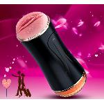 Мастурбатор с двумя входами FOXSHOW Vibrating Masturbation Cup USB 10 function + Interactive Function Black - мініатюра 4