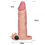 Насадка-удлинитель с вибрацией Add 2" Vibrating Penis Sleeve, Flesh - мініатюра 6
