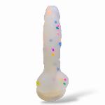 Фаллоимитатор на присоске " Confetti Dildo", полупрозрачный, L176мм, D30мм - мініатюра 5