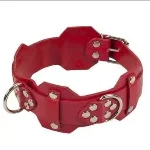 Ошейник VIP Leather Collar, RED кожа - мініатюра 1