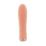 Ребристый мини-вибратор персикового цвета Mini Ribbed Vibrator - мініатюра 4