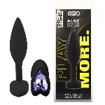 Силиконовая анальная пробка EGZO - Silicone Black Heart Plug Amethyst, size S - мініатюра 1