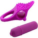 Эрекционное кольцо Purple Erection с вибрацией цвет лиловый - мініатюра 1
