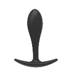 Силиконовая анальная втулка Black silicone, размер S - мініатюра 1