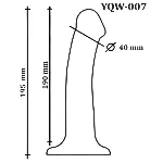 Фаллоимитатор на присоске, из мягкого двухслойного силикона OYO - Dildo Double Layer Silicone YQW-007 (длина 19.5 см, диаметр 4 см) - мініатюра 4