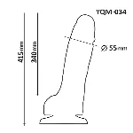 Фаллоимитатор-гигант OYO с мошонкой и присоской, реалистичный, бежевый, 41,5 см - мініатюра 4