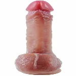 Большой фаллоимитатор с мошонкой на присоске OYO - Dildo Double Layer Silicone YQW-023 (длина 20 см, диаметр 3.6 см) - мініатюра 3