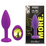 Анальная пробка EGZO Silicone Purple Round Plug, размер S, силиконовая, фиолетовая - мініатюра 1