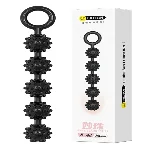 Анальные бусины MELEON Magic Anal Beads, текстурированные шарики с кольцом из TPE - мініатюра 1