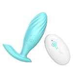 Анальная пробка с вибрацией «ButBut anal plug», с пультом дистанционного управления, 10 режимов вибрации, цвет мятный - мініатюра 1