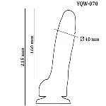 Большой фаллоимитатор с мошонкой на присоске OYO - Dildo Double Layer Silicone YQW-070 (длина 21.5 см, диаметр 4 см) - мініатюра 6