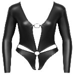 Откровенный черный боди с рукавами и от Cottelli LINGERIE Размер S - мініатюра 6