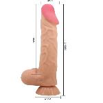 Вибратор на присоске с хребтом и эффектом скользящей кожи BAILE - Sliding Skin 9,4'' Flesh, BW-008104ZRG - мініатюра 2