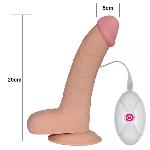 Вибратор на присоске  с пультом 8.8"  Ultra Soft Dude, Flesh Vibrating - мініатюра 2