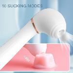 Вибромассажёр вакуум и вибрация "Desirable wand", 10 режимов цвет белый - мініатюра 7