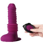 Вибратор на присоске Isaiah Thrusting Dildo фиолетовый 10 режимов вибрации - мініатюра 4