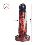 Фантазийный фаллоимитатор с агрессивным рельефом “Dark Red/Black” - мініатюра 5