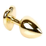 Анальная пробка EGZO Gold Heart Plug Amethyst M с кристаллом аметиста - мініатюра 2