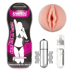 Стильный мастурбатор вагина Vagina Lotus Tunnel с вибрацией - мініатюра 1