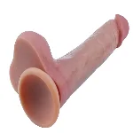 Большой фаллоимитатор с мошонкой на присоске  OYO - Dildo Double Layer Silicone YQW-072 (длина 22 см, диаметр 3.8 см) - мініатюра 4