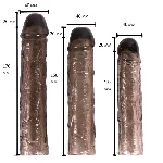 Набор насадок " Textured Penis Sleeves", цвет черный - мініатюра 1
