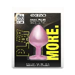 Анальная пробка EGZO Pink Perl Heart Plug S, розовая металлическая с кристаллом - мініатюра 6