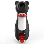 Клиторальный вибратор "Crazy bear", вакуум, лизание, 10 режимов - мініатюра 1