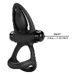 Эрекционное вибро кольцо Pretty Love - Vibration Cock Ring, 10 vibration functions Black - мініатюра 9
