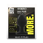 Анальная пробка EGZO Black Heart Plug S, черная силиконовая с розовым кристаллом - мініатюра 4