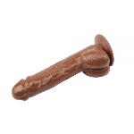 Вибромассажер JEFF STRYKER 8.9" Vibrating Dildo, Brown - мініатюра 2
