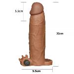Насадка с вибрацией увеличивающая Add 3" Vibrating Penis Sleeve, Brown - мініатюра 6