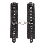 Наручники Leather Double Fix Hand Cuffs, Black - мініатюра 2