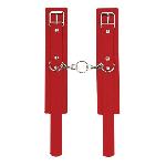 Наручники Leather Standart Hand Cuffs, Red, кожа - мініатюра 2