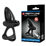 Эрекционное вибро кольцо Pretty Love - Vibration Cock Ring, 10 vibration functions Black - мініатюра 1