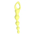 Анальные шарики MELEON Advanced Anal Beads 2, желтая цепочка из TPE с петлей-ручкой - мініатюра 8