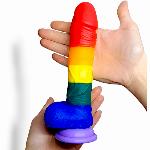 Яркий фаллоимитатор на присоске "Festive penis", L200мм, D40мм - мініатюра 5