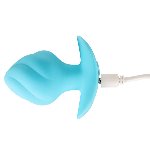 Анальная пробка с вибрацией Vibrating Mini Butt Plug Blue - мініатюра 4