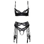 Эротический кружевной комплект с подтяжками от Cottelli LINGERIE Размер 75B/S - мініатюра 6