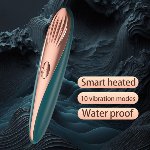 Вибратор пуля с подогревом "Vibrating Fish", 10 режимов вибрации, цвет зелёный - мініатюра 2