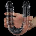 Двухконечный фаллоимитатор 12''  Flawless Clear Double Dildo, Clear - мініатюра 3