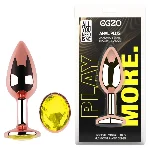 Анальная пробка EGZO Rose Gold Round Plug S с лаймовым кристаллом, металлическая - мініатюра 1