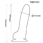Большой фаллоимитатор с мошонкой на присоске OYO - Dildo Double Layer Silicone YQW-025 (длина 21 см, диаметр 4 см) - мініатюра 6