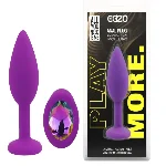 Силиконовая анальная пробка EGZO - Silicone Purple Round Plug Rainbow, size S - мініатюра 1