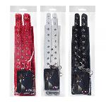 Оковы Leather Double Fix Leg Cuffs, White - мініатюра 3