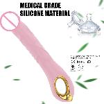 Вагинальный вибратор "Flexible stem", 10 режимов вибрации, пудровый - мініатюра 5
