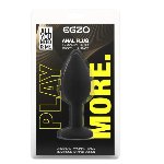 Силиконовая анальная пробка EGZO - Silicone Black Round Plug Clear, size S - мініатюра 4